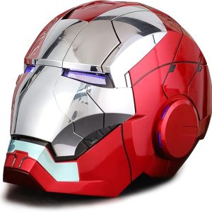 Järnman-hjälm, 2024 ny strykjärnsman-mask med Jarvis-röst och fjärrkontroll och touch-kontrollerad öppen/stängning,