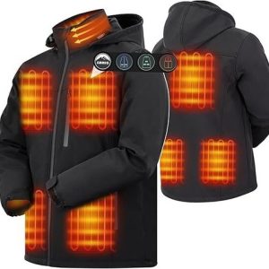2025ARRIS Men`s Heated Jacket, Electric Windproof Heating Coat with 7.4V Battery